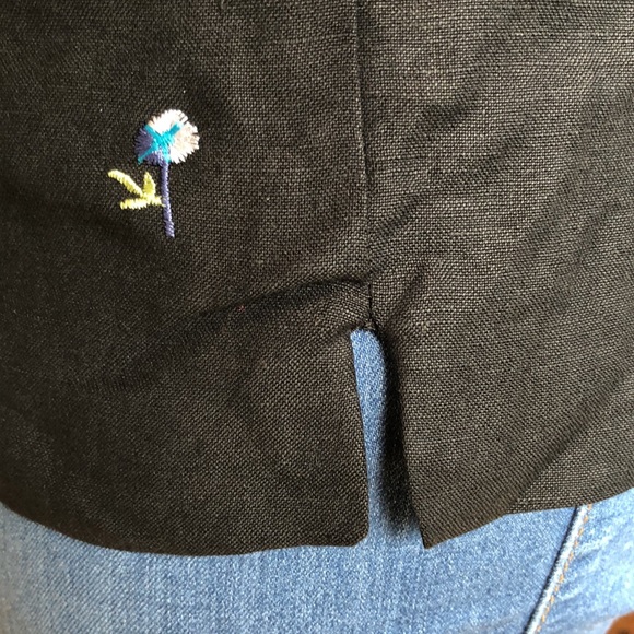 Coldwater Creek blue/black embroidered top - Picture 3 of 8